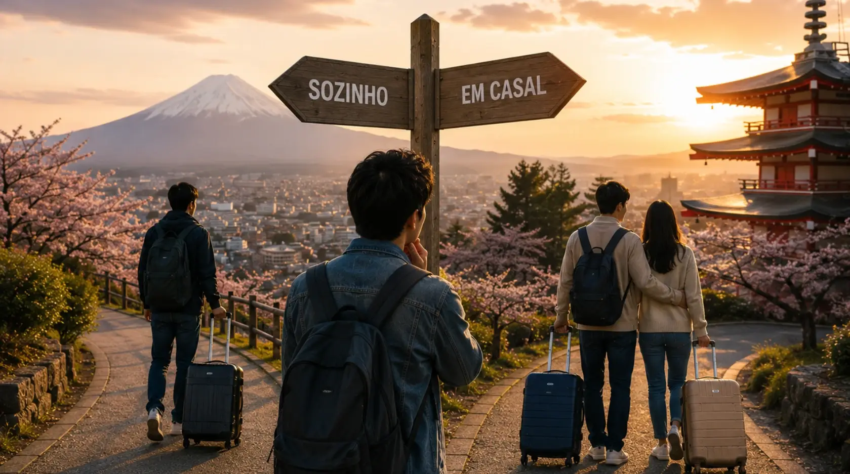 Pessoa decidindo entre trabalhar sozinha ou em casal no Japão