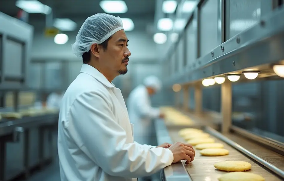 Trabalhador nikkei em linha de produção de frigorífico em Iwata, Shizuoka, Japão