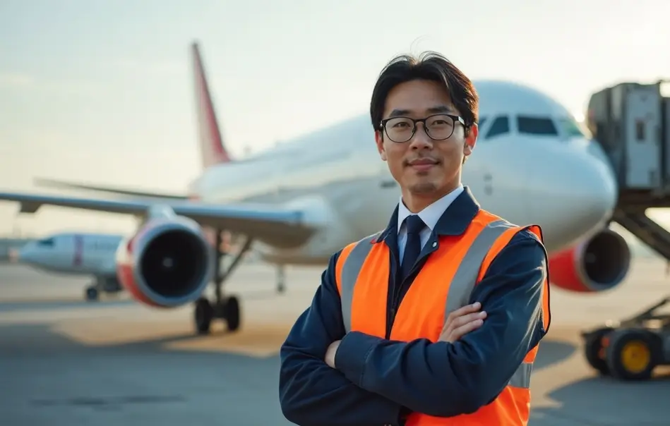 Profissional nikkei em operações aeroportuárias e handling no aeroporto de Nagoya, Aichi